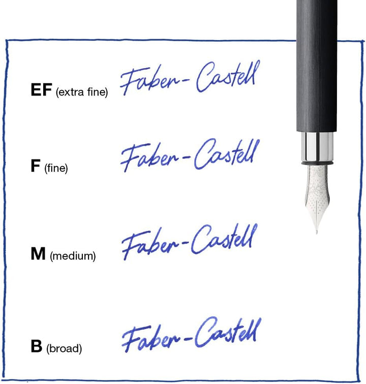 Faber-Castell 148140 - Füllfederhalter AMBITION Edelharz, Feder: M, Schaftfarbe: schwarz / silber Ed