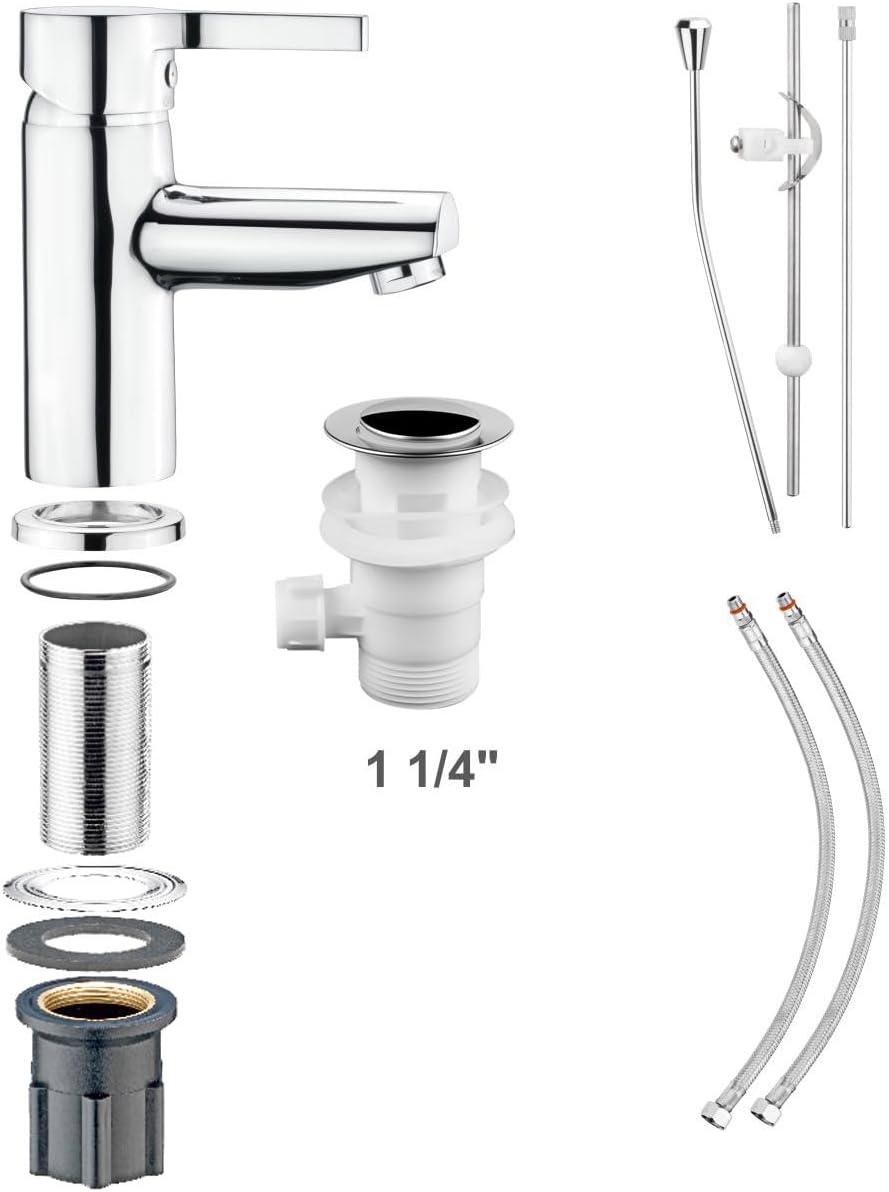 Cornat Waschtisch-Einhebelarmatur "Skagen" - Verchromter Messingkörper - Normale Auslaufhöhe - Mit A