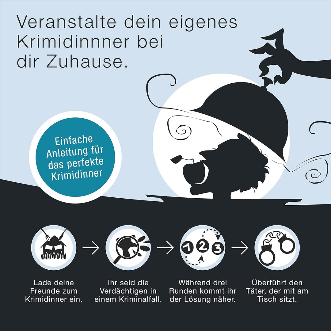 Culinario Mortale® Krimidinner für Zuhause 6 bis 8 Personen - Dauercamper, Dosenbier und eine Leiche