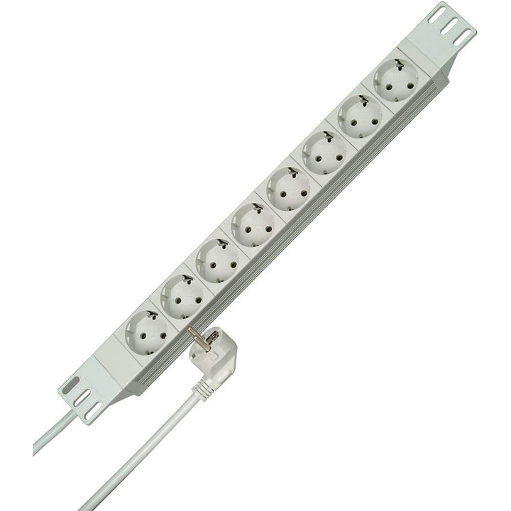 Kopp 930804013 PROFIversal 8-fach mit Schutzk.-Std., 45 Grad gedr. Töpfen, 5 mm², 2 m, 250 VAC, 16 A