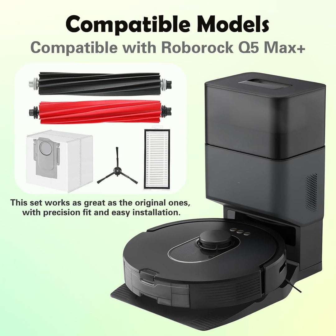 Q5 Max+ Zubehör für Roborock Q5 Max+(Plus), Q5 Pro+, Q8 Max+, Q5 DuoRoller+ Staubsauger,2 Hauptbürst