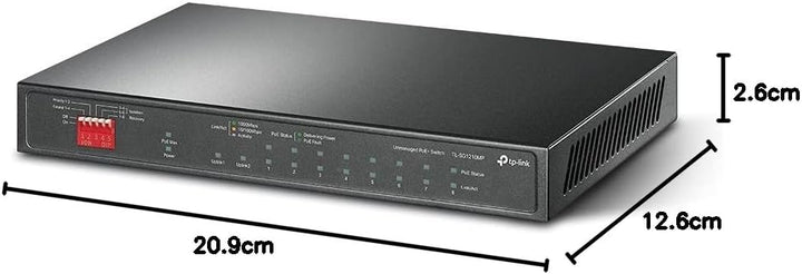 TP-Link TL-SG1210MP 10 Port Gigabit PoE LAN Switch (8 Gigabit PoE+ Ports, 1 Gigabit SFP Port, 123 W,