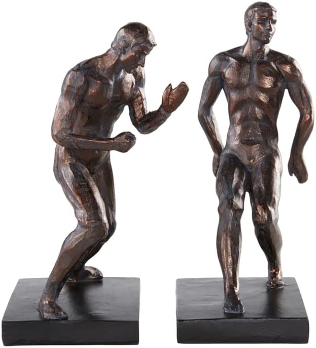 Jotex Push Bücherstütze, stilvolle und Starke dekorative Buchstütze aus Polyresin (2er Set) - Schwar