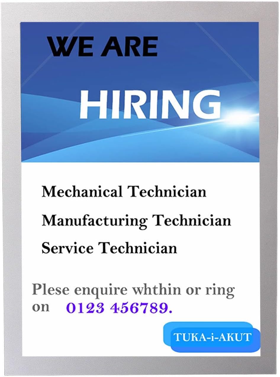 TUKA-i-AKUT 1st. A1 Info-Rahmen Selbstklebend mit Magnetverschluss, Einstecktasche Infotasche Blatth