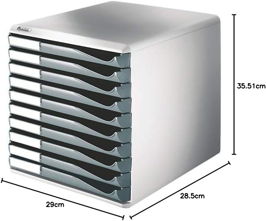 Leitz Post-Set mit 5 Schubladen, Schubladenset zur Aufbewahrung von Dokumenten und Büromaterialien,