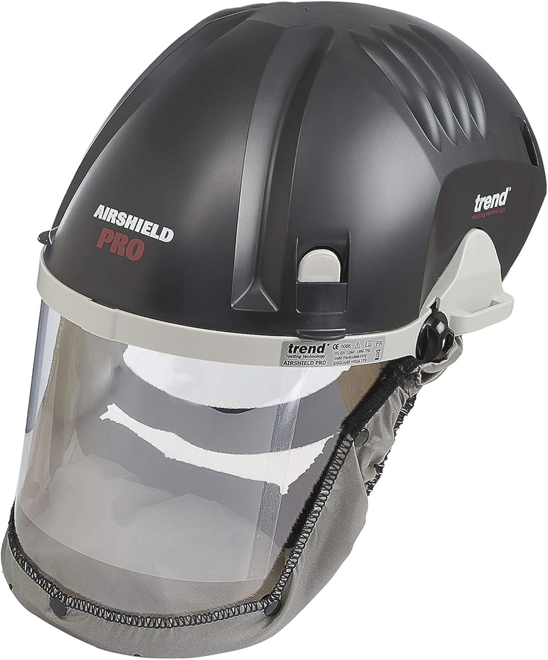 Trend Airshield Pro PAPR APF 20 Atemschutzmaske 230V Euro-Stecker, Batteriebetriebene Atemschutzmask