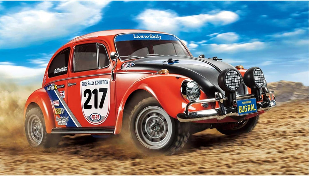 TAMIYA 58650-1:10 RC VW Beetle Rally MF-01X, ferngesteuertes Auto/Fahrzeug, Modellbau, Bausatz, Hobb