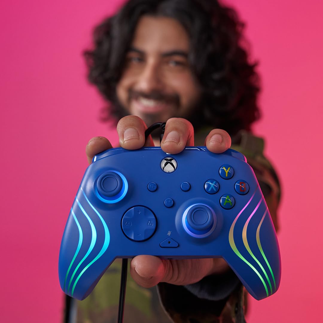 PDP Xbox Afterglow Wave Wired Controller Blue