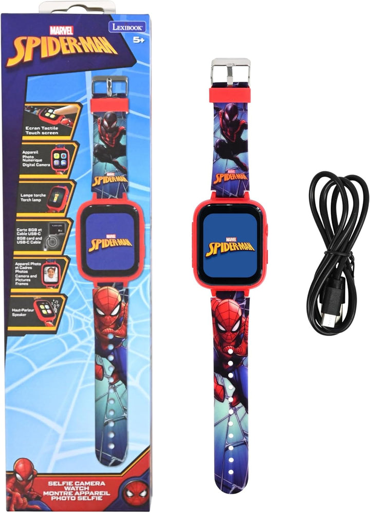 Lexibook, Spider-Man, Selfie-Kamera-Uhr, HD-Touchscreen, 720p-Kamera, MP3-Player, integrierter Lauts