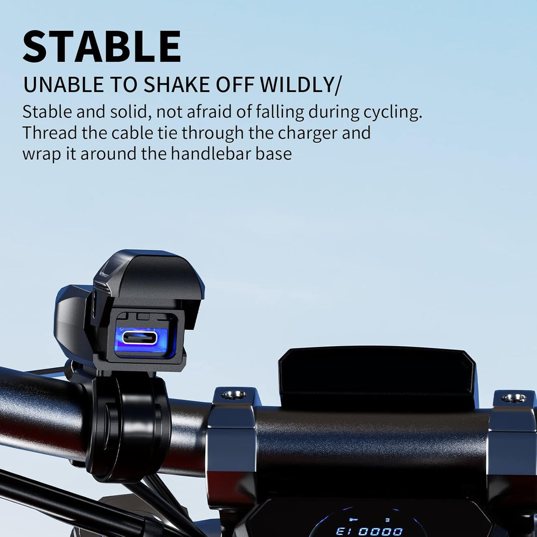 Kewig Motorrad-USB-Ladegerät SAE-auf-USB-Adapter Wasserdichtes Motorrad-Ladegerät, DC 9V-24V Motorra