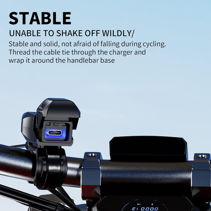 Kewig Motorrad-USB-Ladegerät SAE-auf-USB-Adapter Wasserdichtes Motorrad-Ladegerät, DC 9V-24V Motorra
