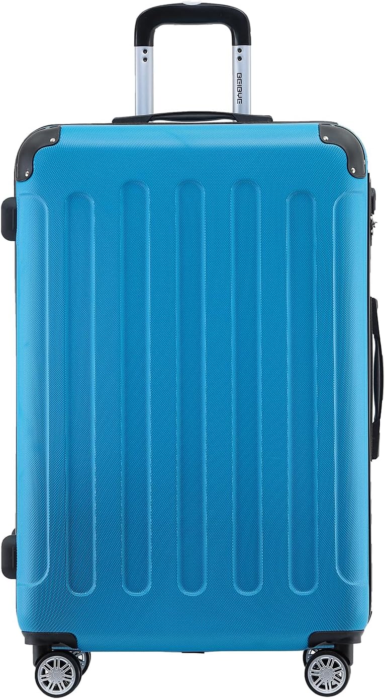 BEIBYE- Hartschalenkoffer Koffer Trolley Rollkoffer Reisekoffer Zahlenschloss 4 Zwilings-Rollen (Cya