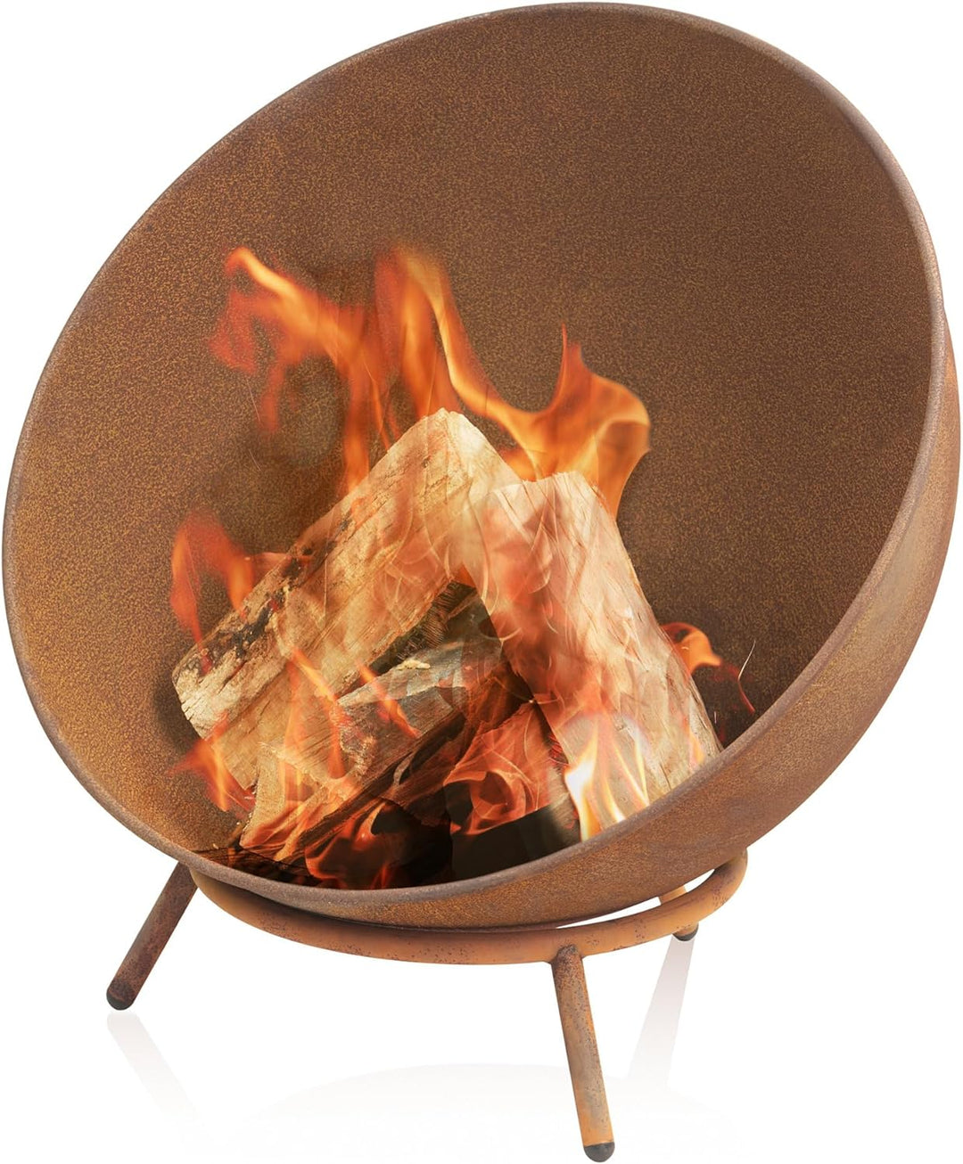 BBQ-Toro Feuerschale Ø 60 cm | Rostoptik | Kippbare Feuerstelle mit Dreibein Gestell | 3in1 Feuerkug