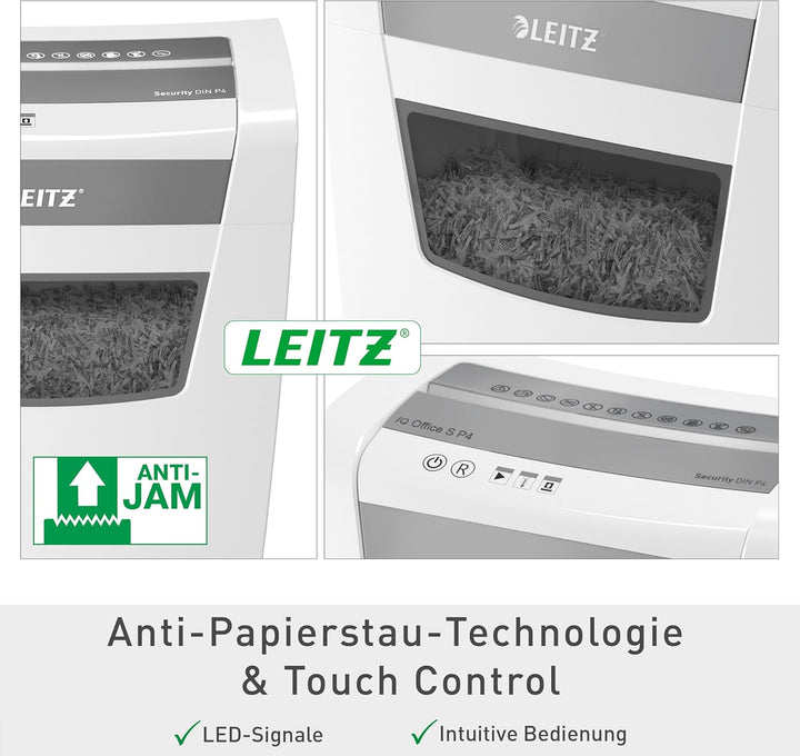Leitz IQ Home Office Aktenvernichter, 12-10 Blatt Kapazität (70-80 g/m²), Partikelschnitt, Sicherhei