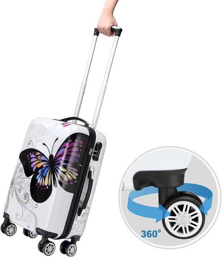 Monzana® Reisekoffer Hartschalenkoffer Trolley Koffer | ABS | PC beschichtet | Teleskopgriff | gummi