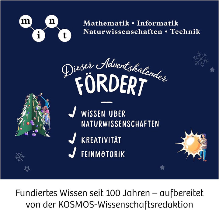 KOSMOS 661076 Experimentierkasten Adventskalender 2023, Die schönsten Experimente zur Weihnachtszeit