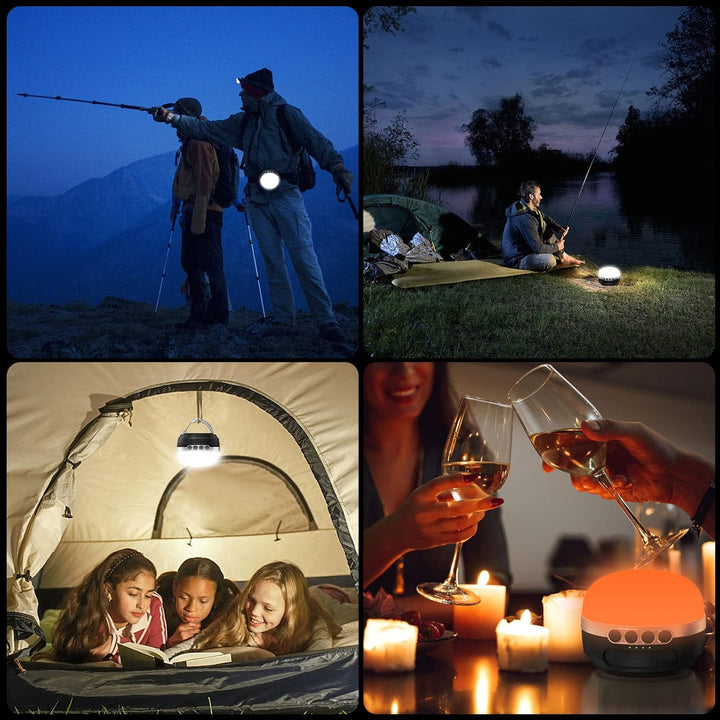 LED Campinglampe RGB Farbwechsel, 8400mAh akku Camping Laterne mit USB C Aufladbar, 5 Lichtmodi, Stu
