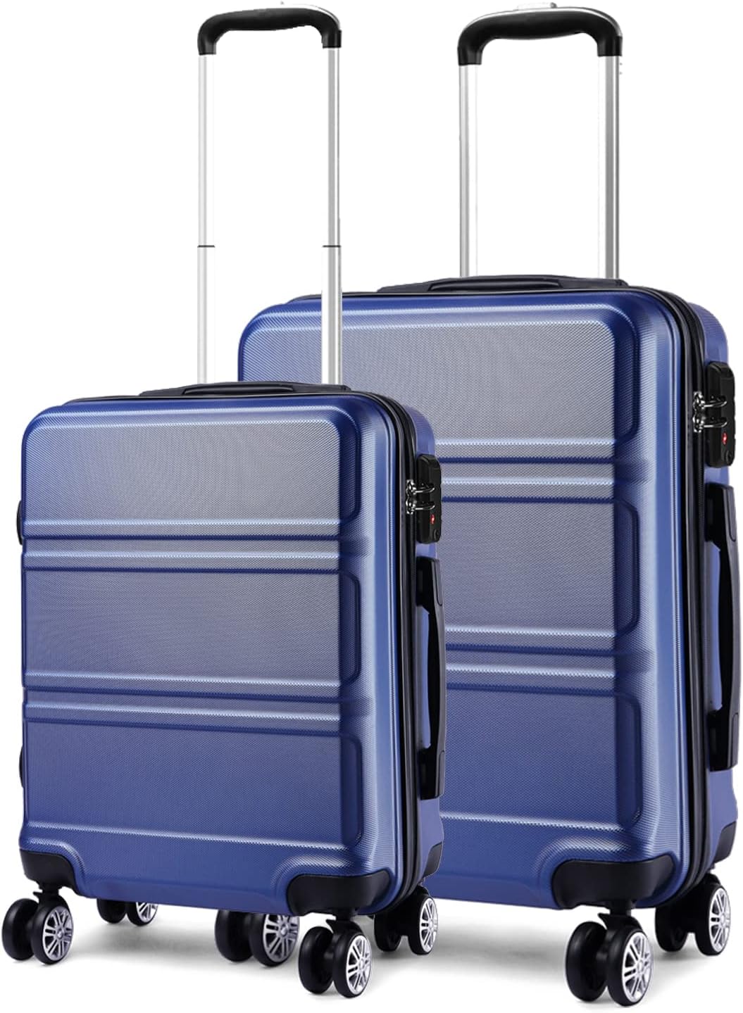 KONO Kofferset 2 Teilig Koffer Trolleys Gepäcksets, 55cm Handgepäck Koffer und 65cm Mittelgross Koff