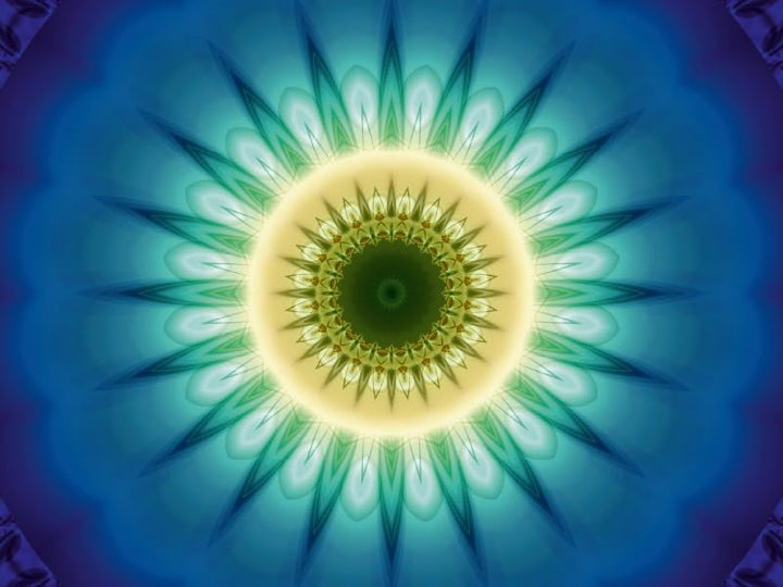 CALVENDO Puzzle Mandala blaues Licht 1000 Teile Lege-Grösse 64 x 48 cm Foto-Puzzle Bild von Christin