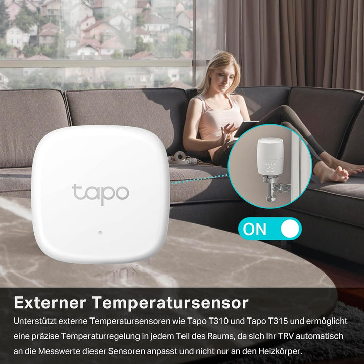 Bündel von TP-Link Kasa Smartes Heizkörperthermostat KE100 KIT + TP-Link Tapo T310 Smart Temperatur