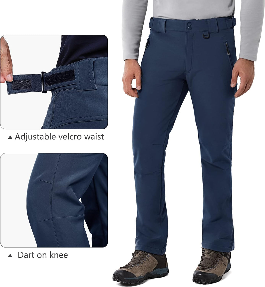 33,000ft Outdoorhose Herren Softshellhose Wasserdicht Winddicht Skihose Warm Fleece Gefüttert Arbeit