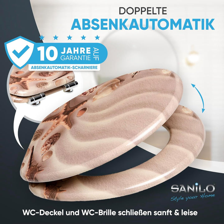 Sanilo WC-Sitz mit Absenkautomatik I Hochwertiger Toilettensitz aus Holz I Toilettendeckel in versch