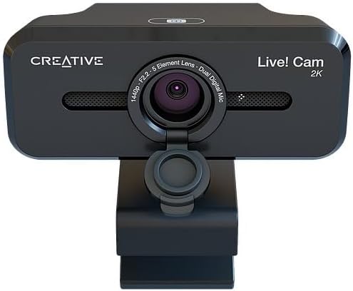 CREATIVE Live! Cam Sync V3 2K-QHD-USB-Webcam mit 4-fachem Digitalzoom und Mikrofonen, 1080p HD, bis