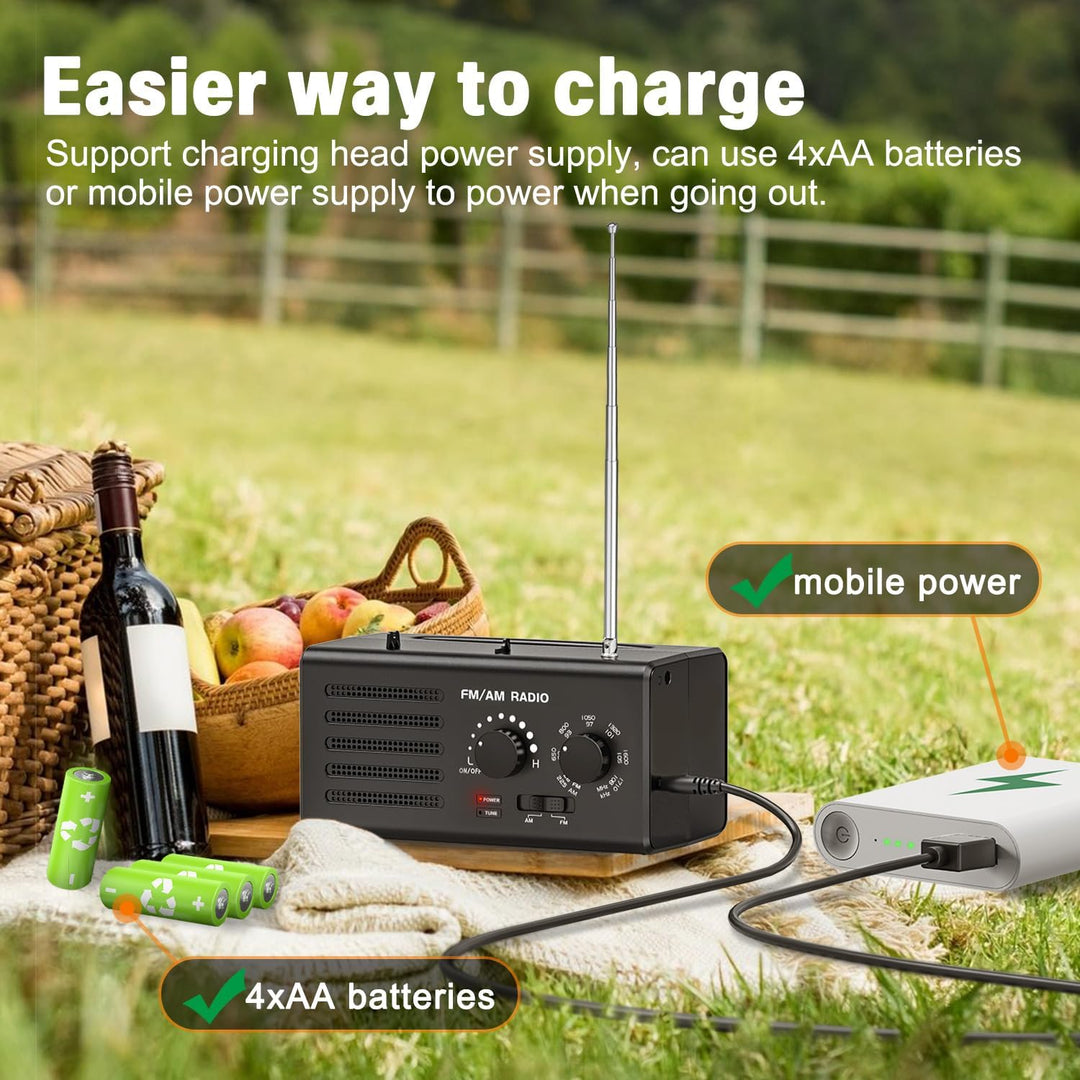 Transistorradio – AM FM Tragbares Radio mit Bestem Empfang, Eingebautem Lautsprecher, Kopfhöreransch