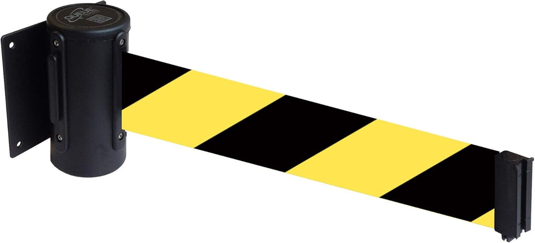Flexibarrier Wandhalterung inkl. Absperrband (Economy) - 2.3m/4.5m (4.5m, Schwarz/Gelb-Schwarz) 4.5m