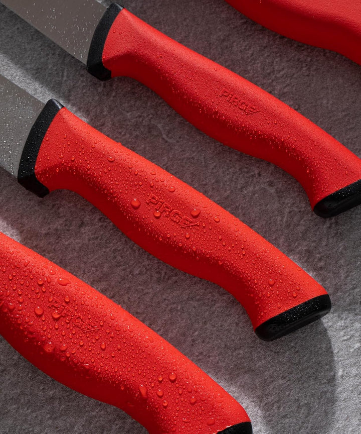 Pirge Duo Profi Messerset mit Tasche 7 Stück - Rutschfester Griff - Profi Kochmesser Set - Edelstahl