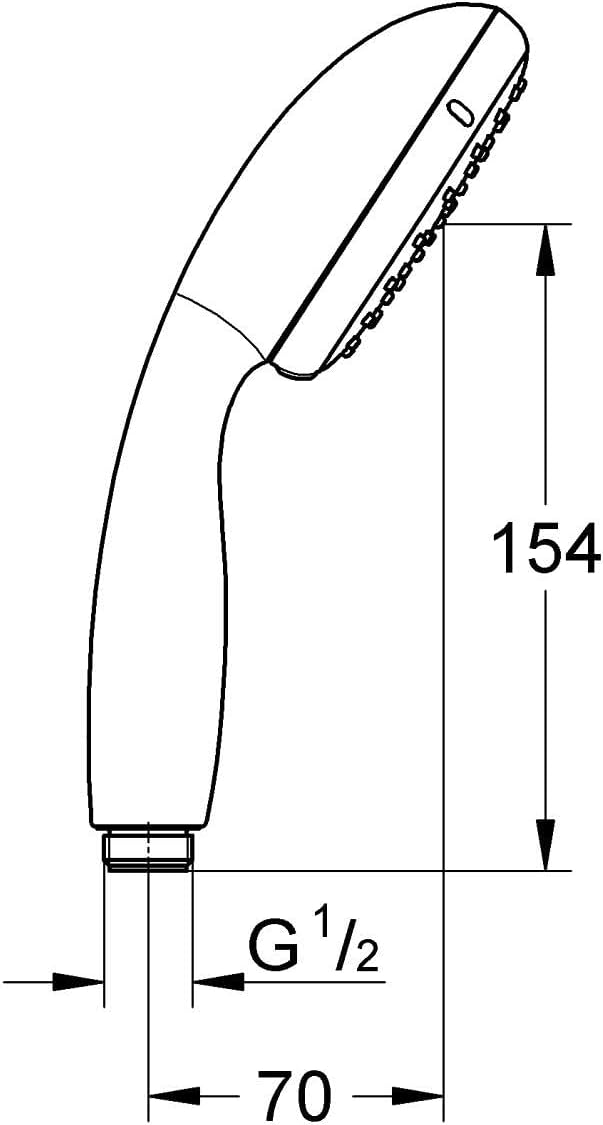 GROHE Vitalio Start 100 - Handbrause (wassersparend, 2 Strahlarten, universale Befestigung, robust),