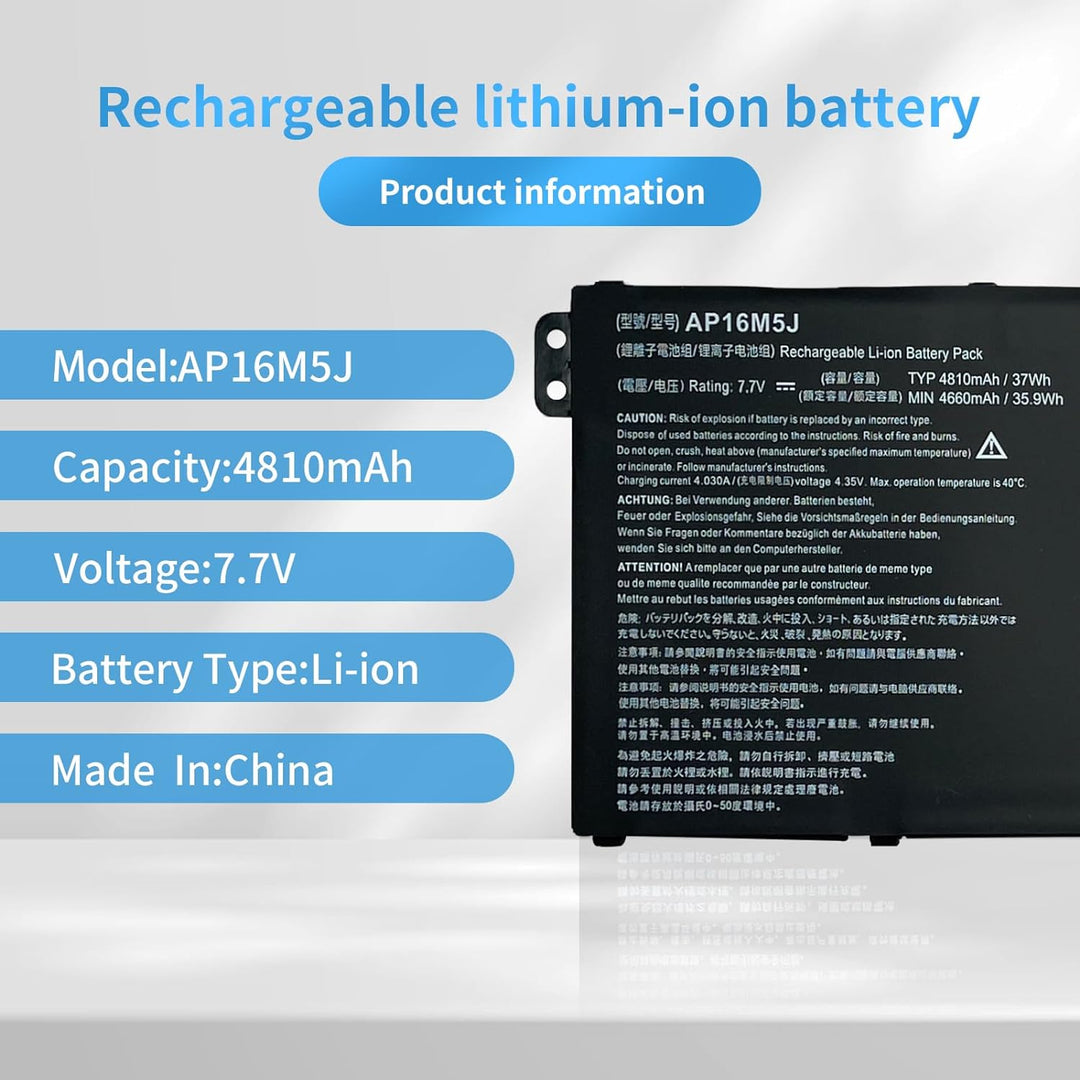 AP16M5J Laptop Batterie Ersatz für Acer Aspire 1 A114-31 A114-31-C4HH A114-31-C5GM 3 A314-31 A315-21