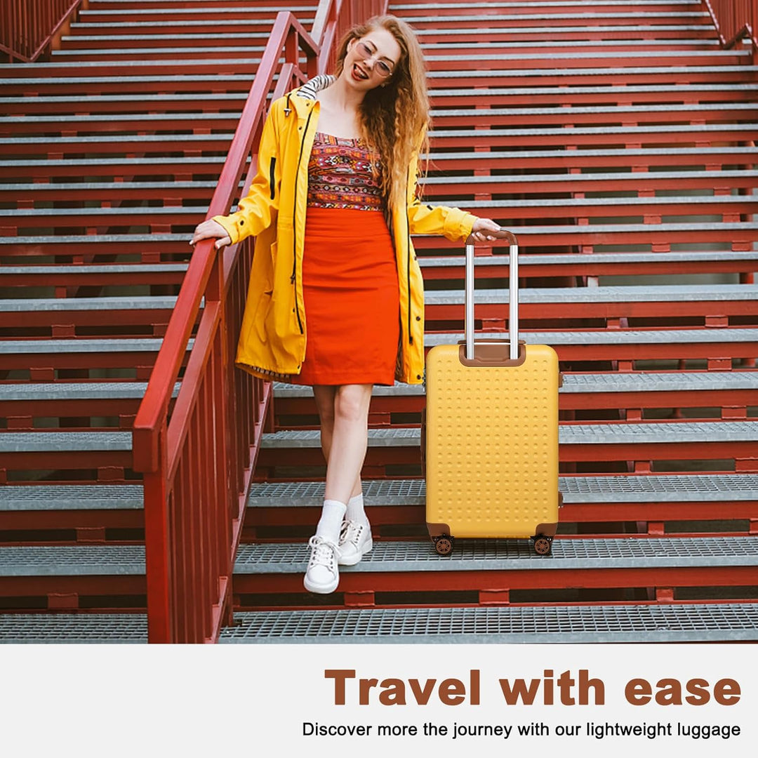 KONO Hartschalenkoffer Reisekoffer Koffer Trolleys 100% ABS Handgepäck Koffer mit 8 Spinnerräder Rol