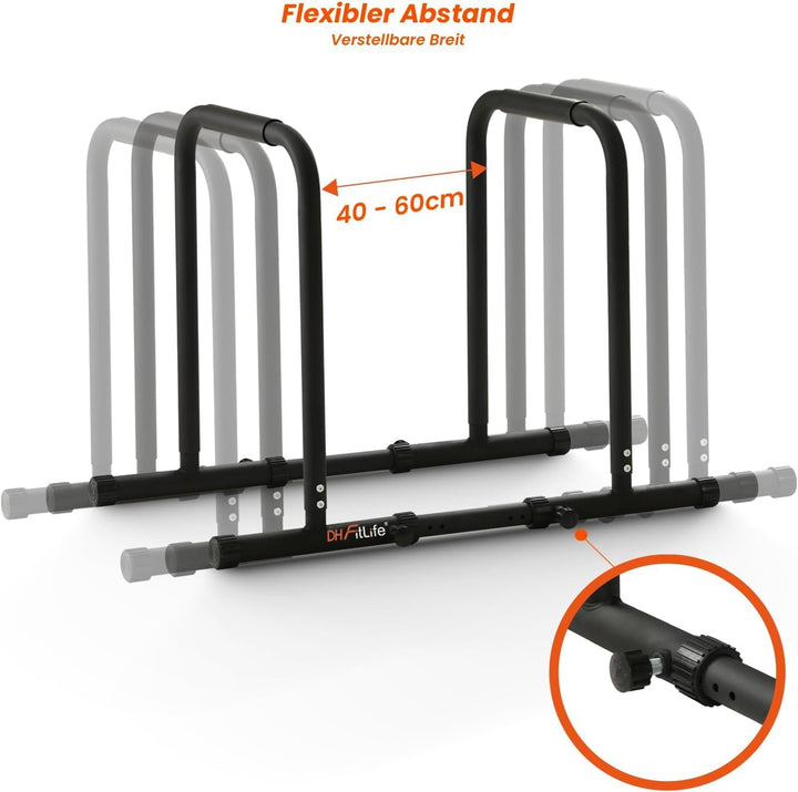 DH FitLife Dip Barren Bars | Dip Station | Kraftstation Fitnessgerät für Zuhause | Parallettes Calis