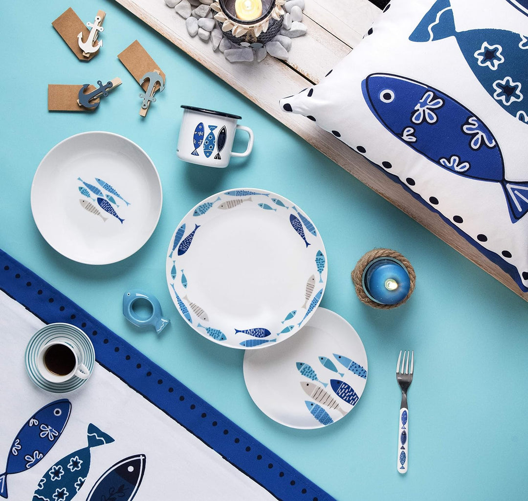 Excelsa Ocean North Sea Teller-Set, 18-teilig, Porzellan