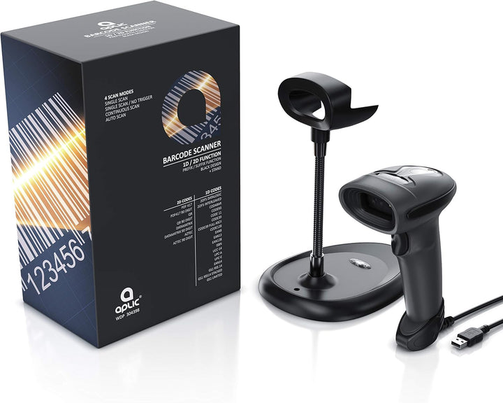 CSL - QR Barcode Scanner 2D - USB Laser Barcodescanner kabelgebunden - Single und Multi Scan - Bilds
