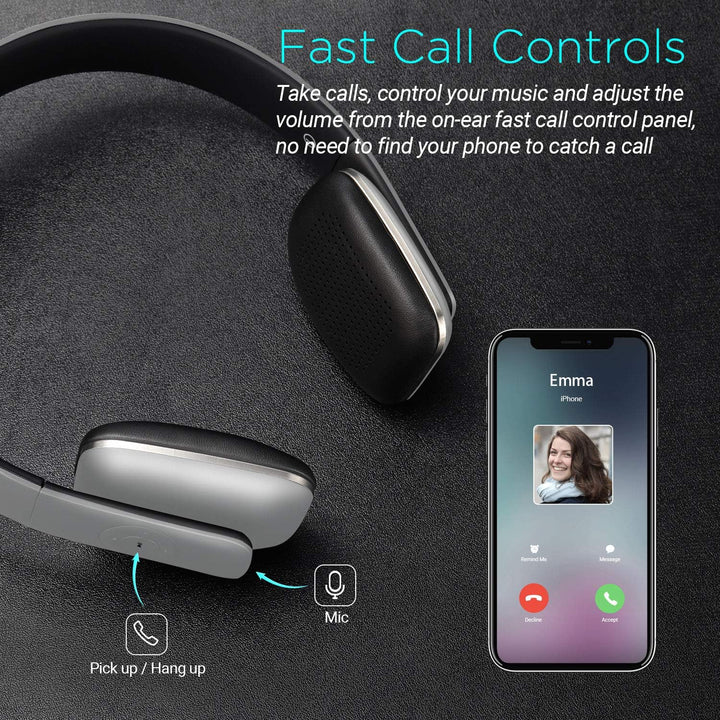 August EP636 - Bluetooth v4.1 NFC Kopfhörer - kabellose Bluetooth Stereo Kopfhörer mit Freisprechfun