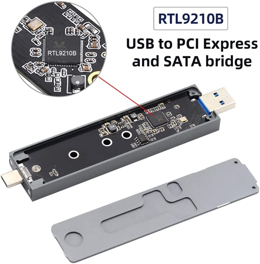 Cablecc Combo Typ-C & USB 3.0 zu NVME M-Key M.2 NGFF SATA SSD PCBA Gehäuse 2280/2242/2230mm Adapter