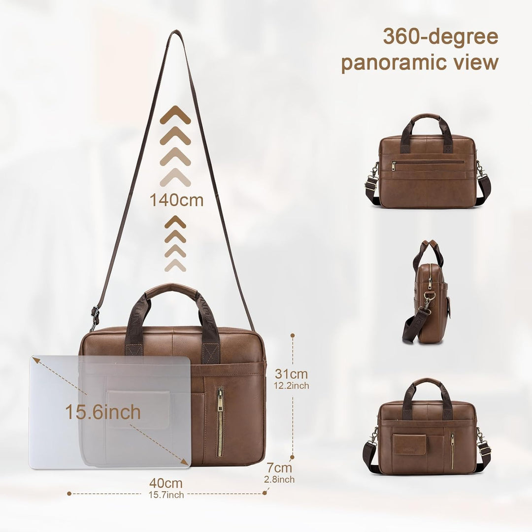 BAGZY Laptoptasche 15.6 Zoll Aktentasche Herren Umhängetasche Geschenk für Männer Handtasche für Mä