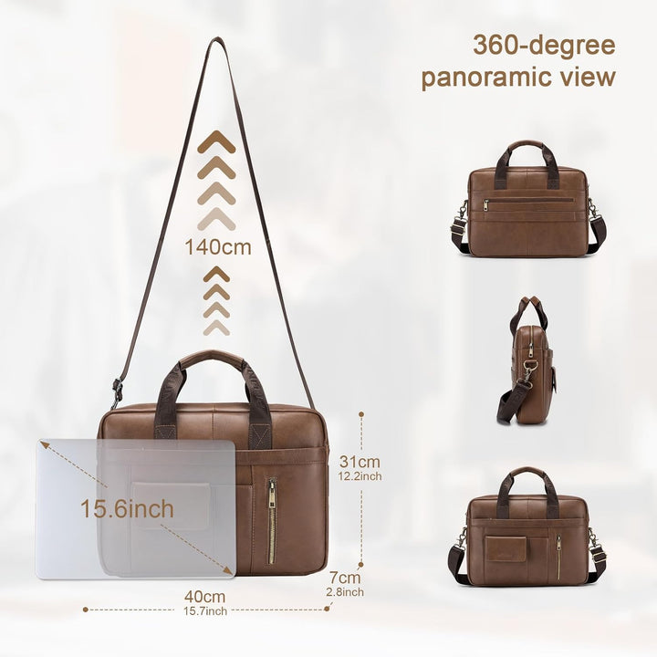 BAGZY Laptoptasche 15.6 Zoll Aktentasche Herren Umhängetasche Geschenk für Männer Handtasche für Mä