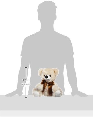 Steiff Bobby Schlenker-Teddybär Creme 40 cm, Plüsch-Teddybär mit Schleife, Kuscheltier Bär zum Kusch