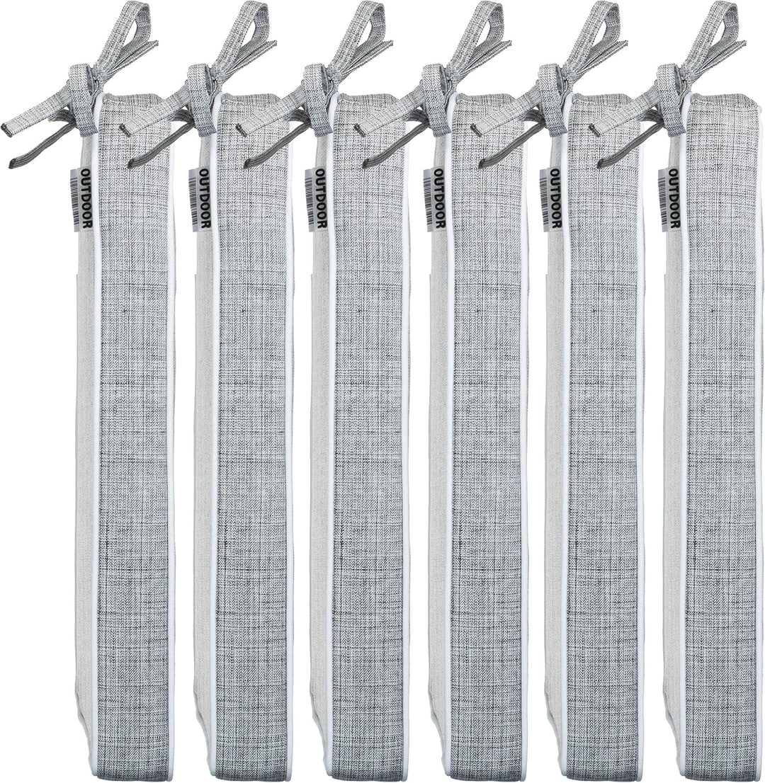 Brandsseller Outdoor Garten Sitzkissen Auflagen Kissen mit Paspel - Leinenoptik Uni - Schmutz- und W