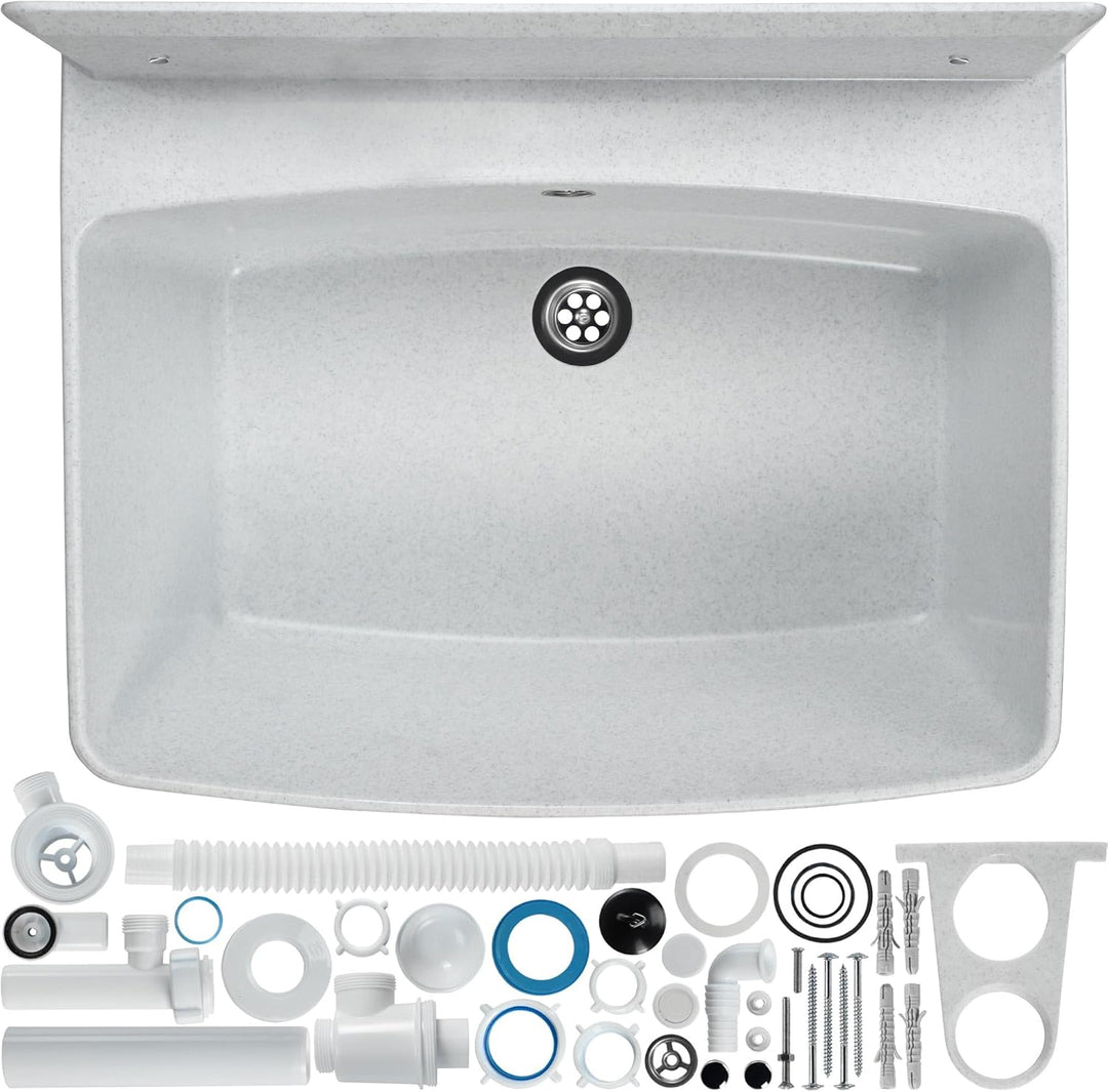 gospo Gartenwaschbecken, 55x42x22.5cm Haushaltsbecken aus hochqualitativem Polystyrol, Ausgussbecken