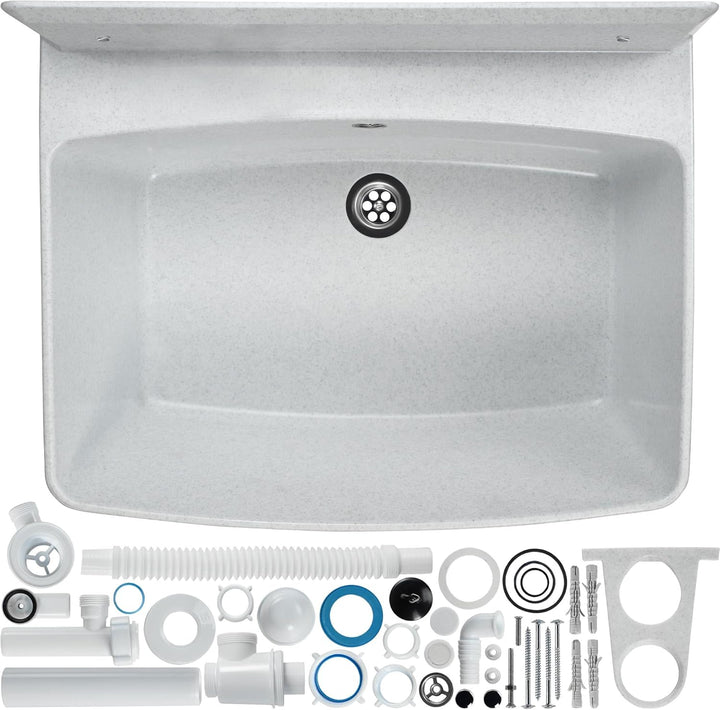 gospo Gartenwaschbecken, 55x42x22.5cm Haushaltsbecken aus hochqualitativem Polystyrol, Ausgussbecken