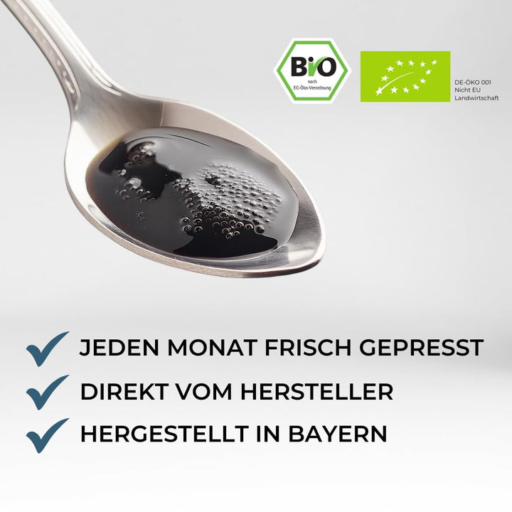 Nigela BIO Schwarzkümmelöl ungefiltert - Hoher Thymochinongehalt in 100% lichtgeschützer Keramikflas