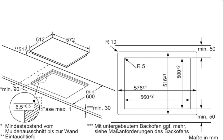 Siemens ET601FNP1E iQ300 Kochfelder / 4 Heizelemente / 57.2 cm/Glaskeramik Elektro-Kochfeld Flächenb