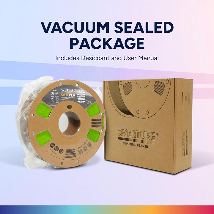 OVERTURE Silk PLA PLA Filament, 1,75 mm Verbrauch, 1 kg Filament (2,2 lbs), Massgenauigkeit 99% Wahr