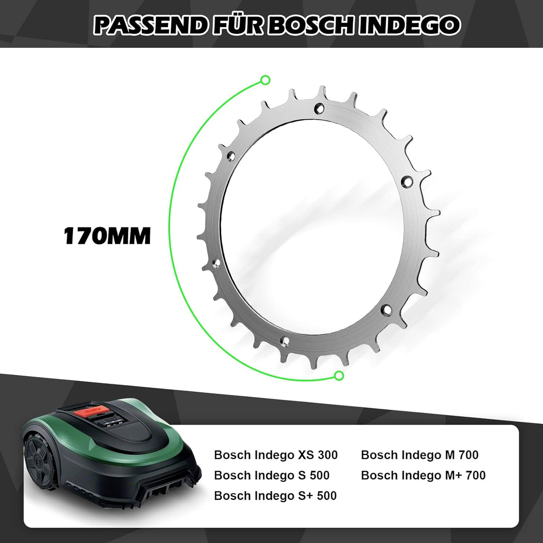 Edelstahl Mähroboter Spikes für Bosch Indego XS 300 400 500 M700 aufwendig entgratet inkl Traktionsv