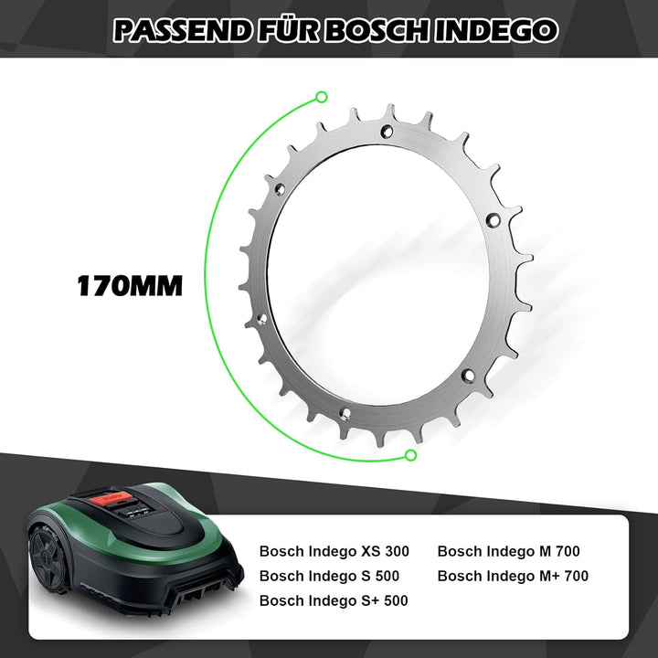 Edelstahl Mähroboter Spikes für Bosch Indego XS 300 400 500 M700 aufwendig entgratet inkl Traktionsv