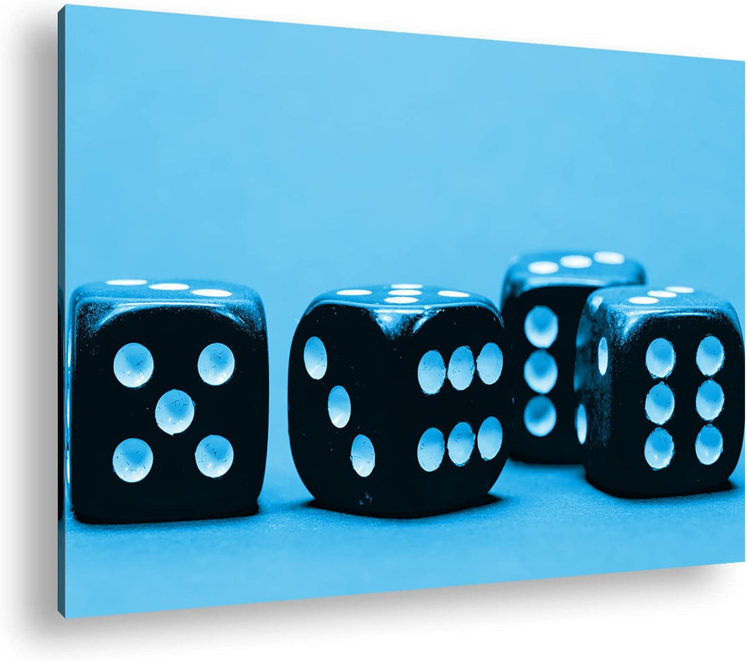deyoli quadratische pinke Spielwürfel Format 80x60 Effekt: Monocrome Blau als Leinwandbild, Motiv fe